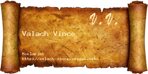 Valach Vince névjegykártya